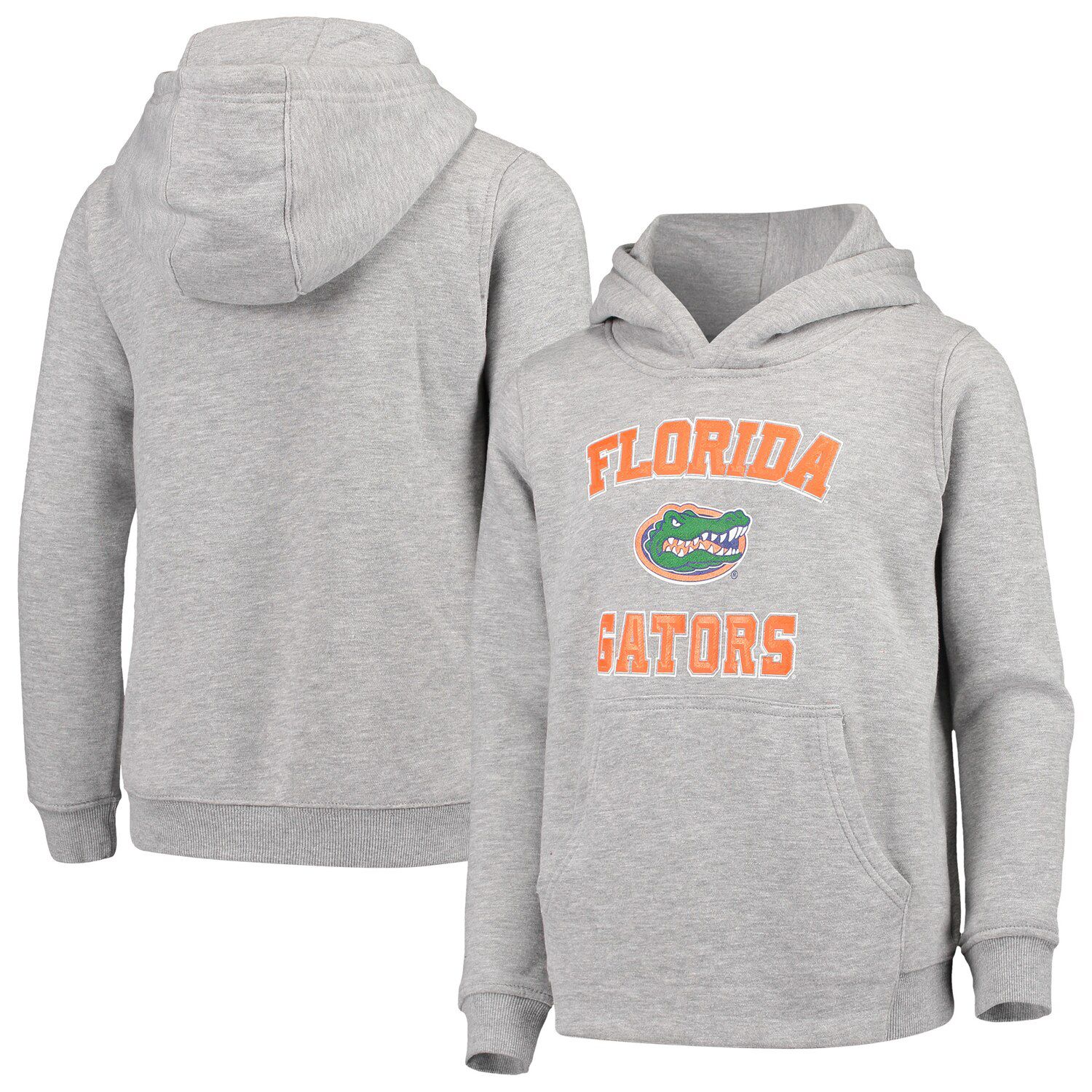 

Молодежный серый пуловер с капюшоном Florida Gators с большими скосами Outerstuff