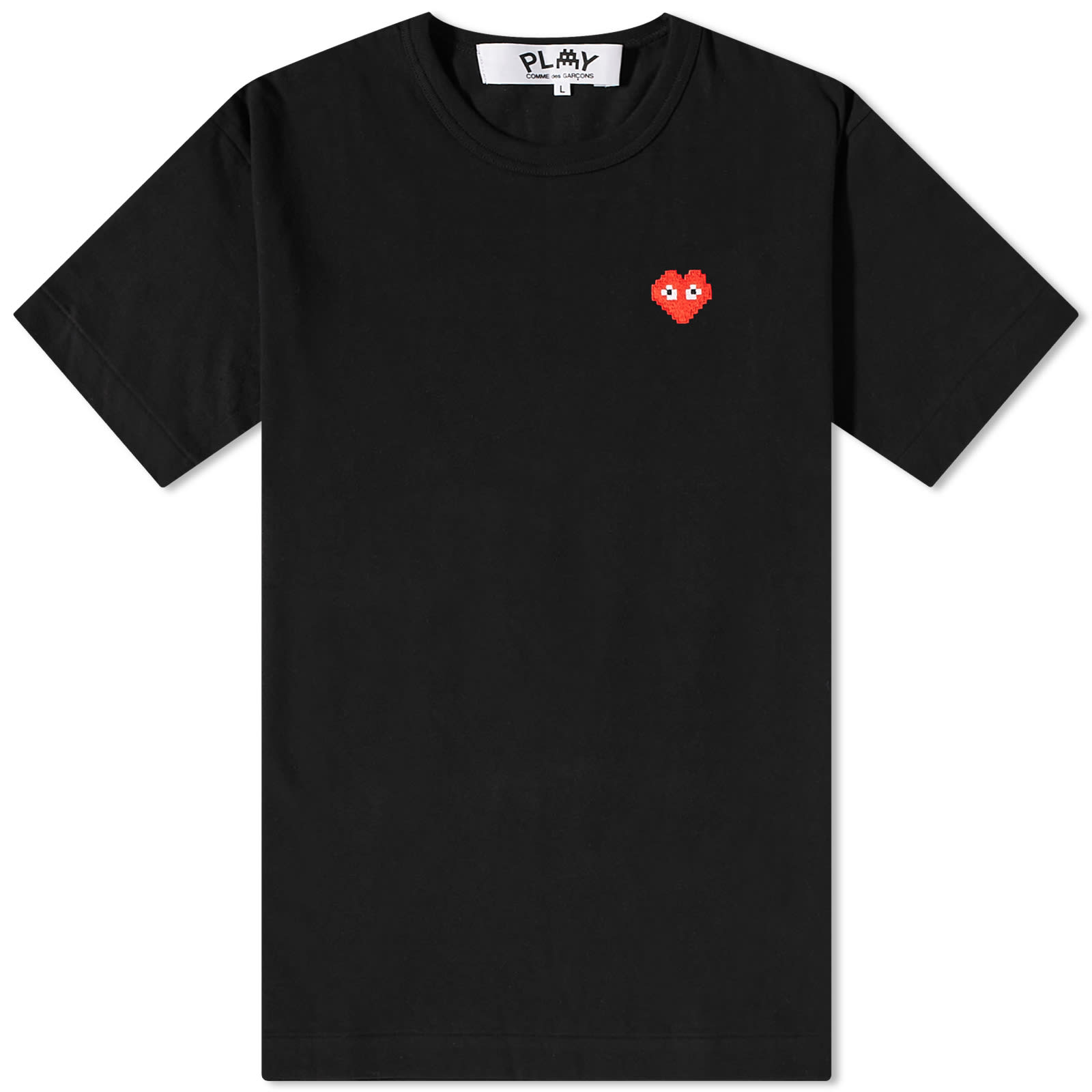 футболка comme des garçons play с двойным сердечком черная Футболка Comme Des Garçons Play Invader Heart, черный