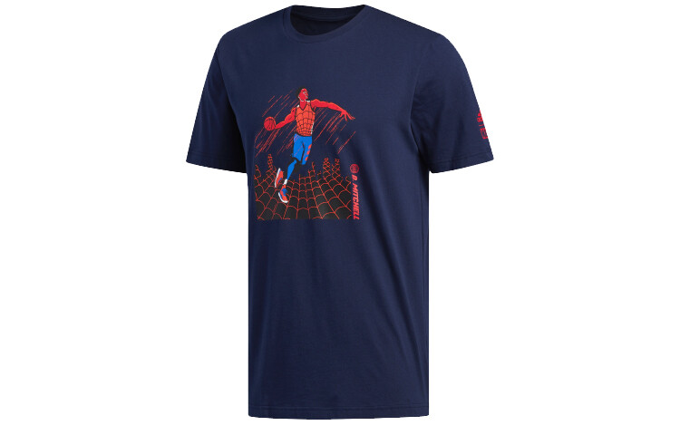 

Футболка Marvel X Marvel Collaboration мужская студенческая темно-синяя Adidas, темно-синий