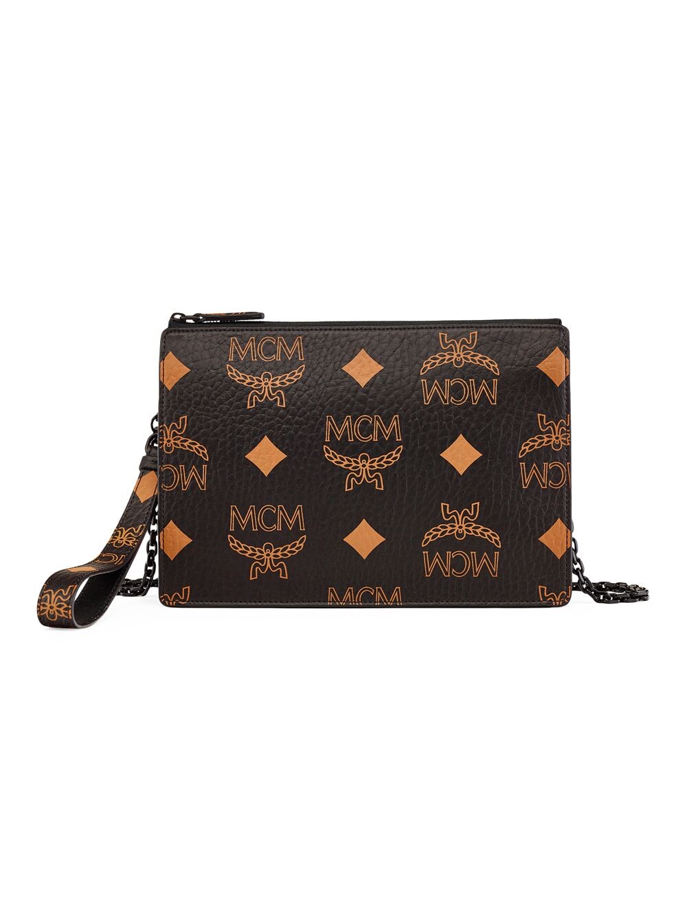 

Маленький холщовый клатч Aren Maxi с монограммой и покрытием MCM, черный