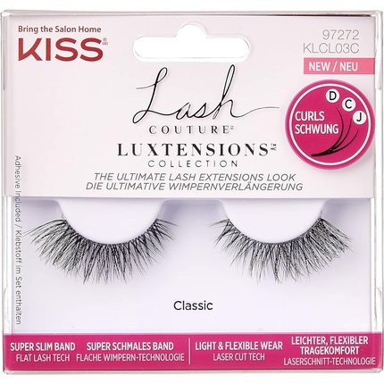 

Коллекция Lash Couture Luxtensions Классические накладные ресницы с супертонкой лентой и клеем для ресниц, Kiss