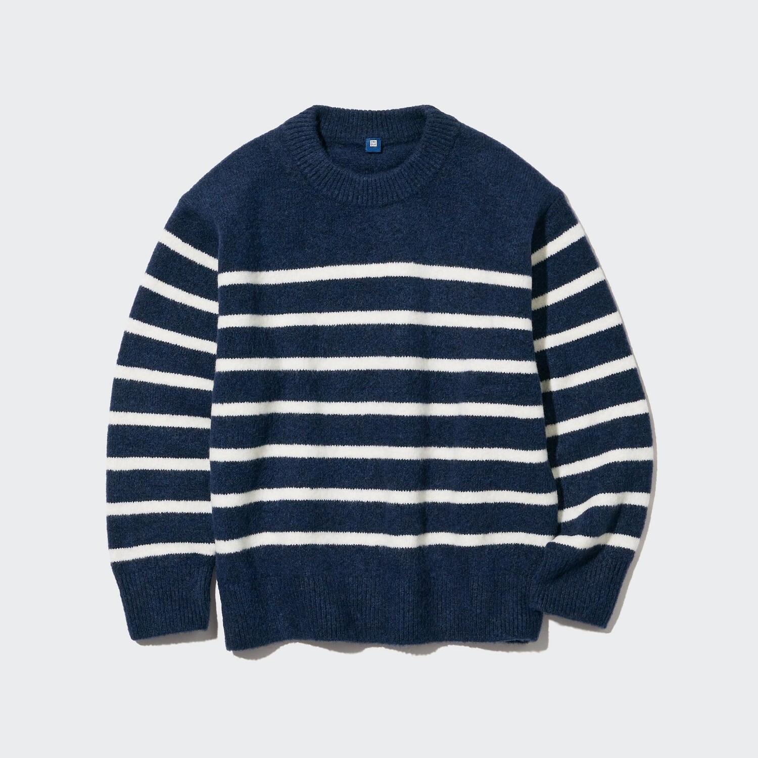 

Свитер Uniqlo детский из мягкой пряжи в полоску, темно-синий