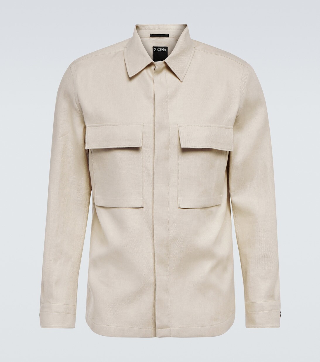 

Льняная рубашка Zegna, бежевый