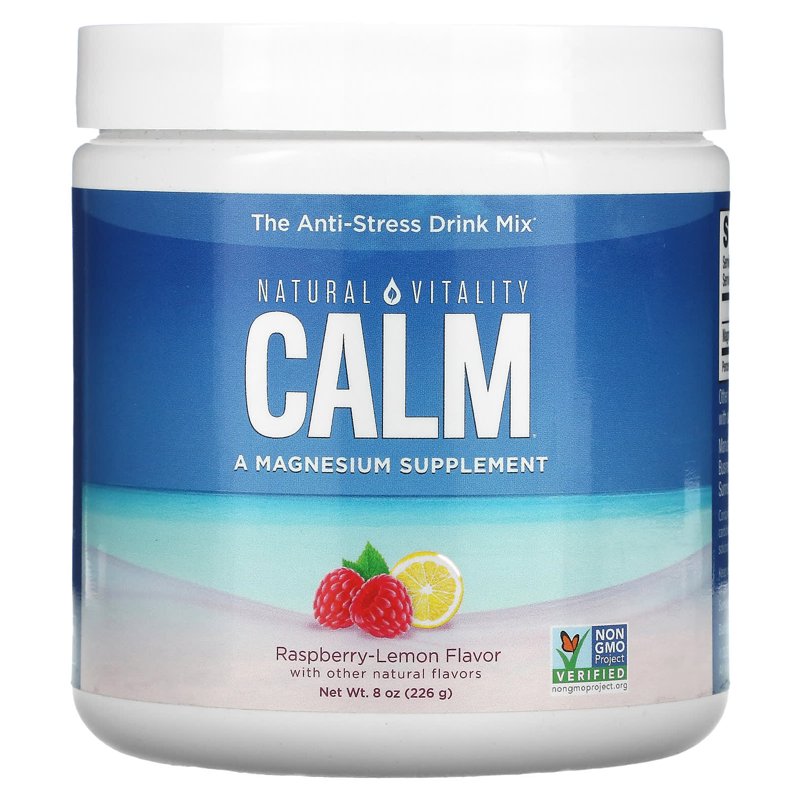 

CALM, антистрессовая смесь для напитков, малина и лимон, 226 г (8 унций), Natural Vitality