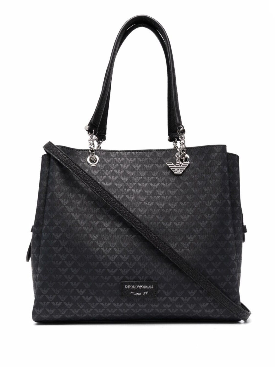 

Emporio Armani сумка-тоут с монограммой, черный