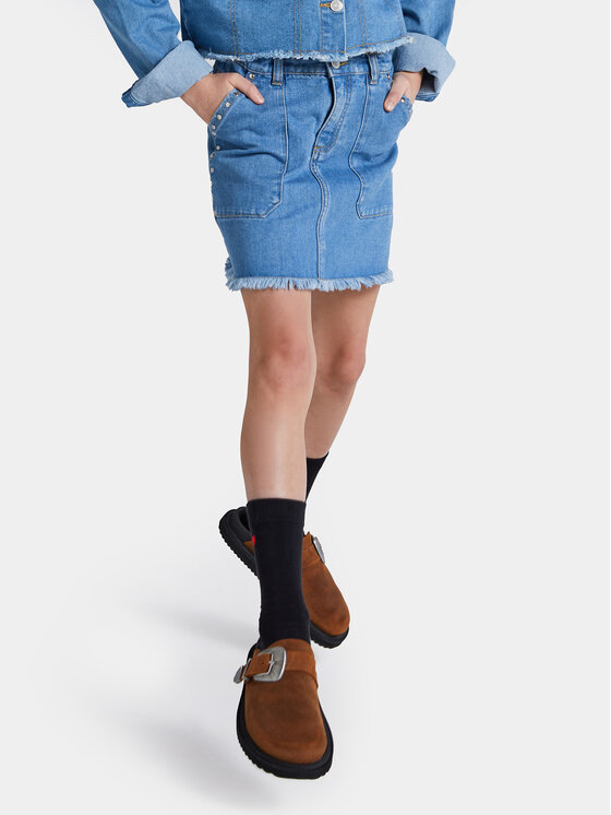 Джинсовая юбка стандартного кроя Coccodrillo, синий юбка стандартного кроя coccodrillo черный