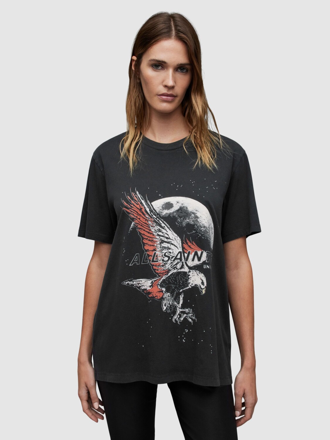 

Футболка Stardust Boyfriend из органического хлопка AllSaints, мытый черный