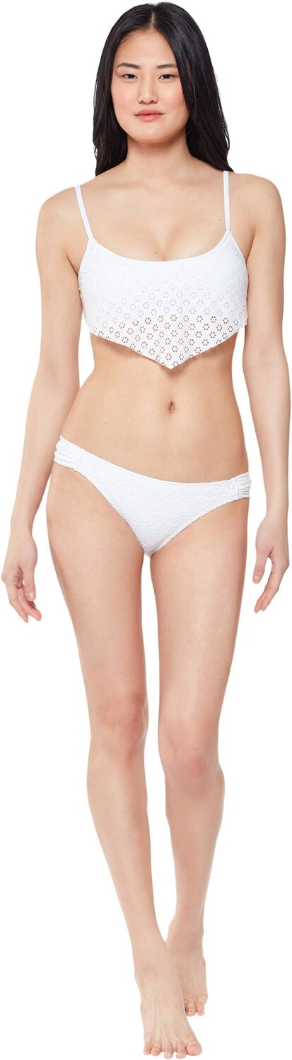 

Плавки Jessica Simpson Sweet Tooth Solids Side Shirred Hipster Bottoms, белый
