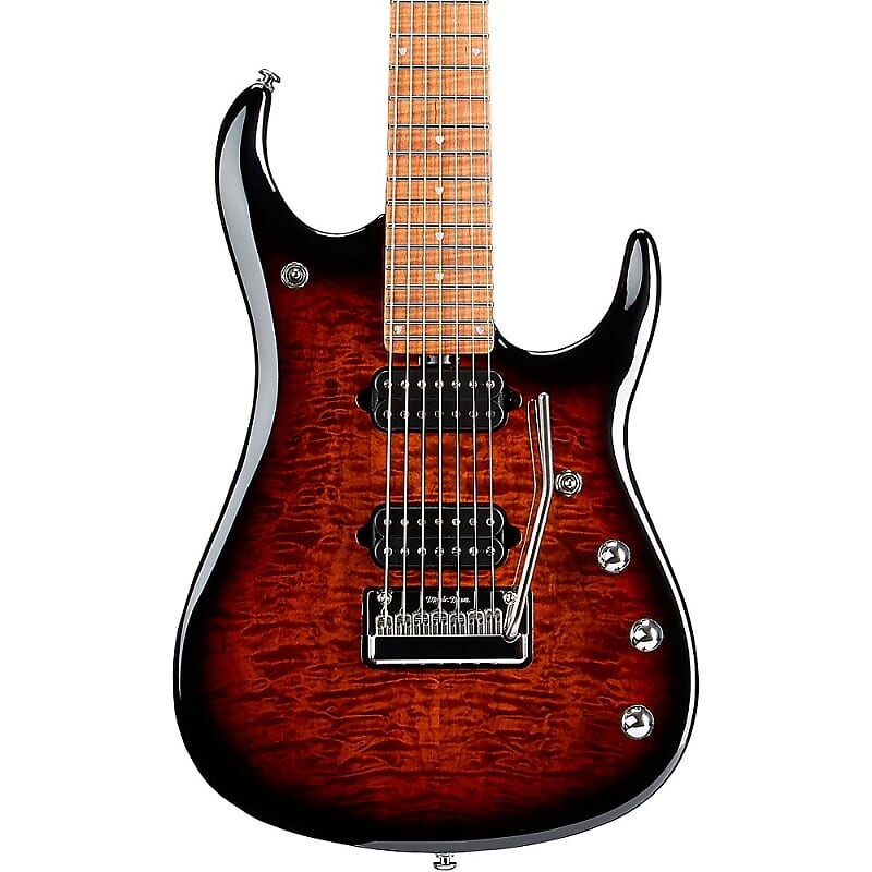 декаль на гитару ernie ball джон петруччи Электрогитара Ernie Ball Music Man JP15 7-String Electric Guitar Tiger Eye Quilt