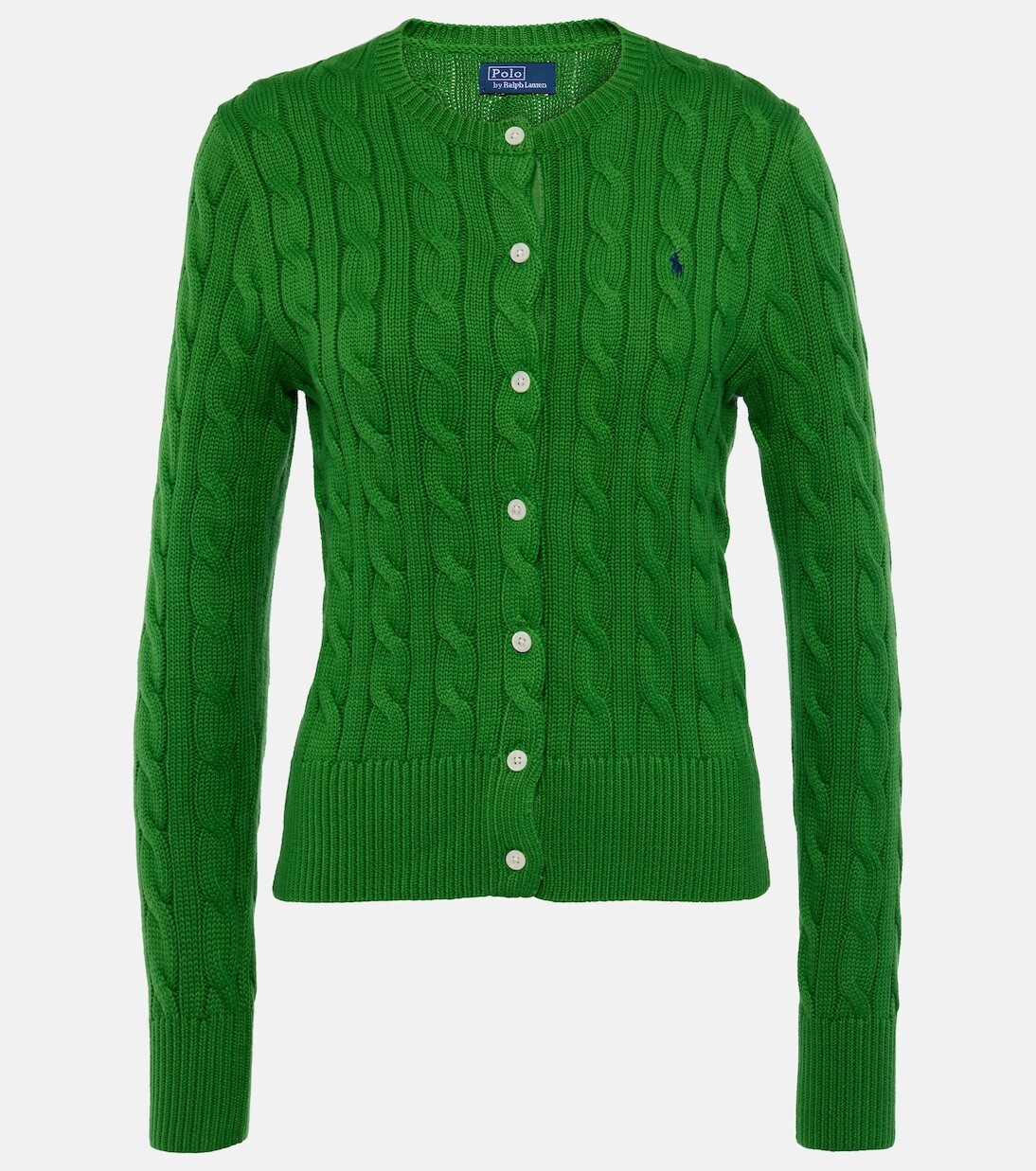 

Хлопковый кардиган косой вязки Polo Ralph Lauren, зеленый