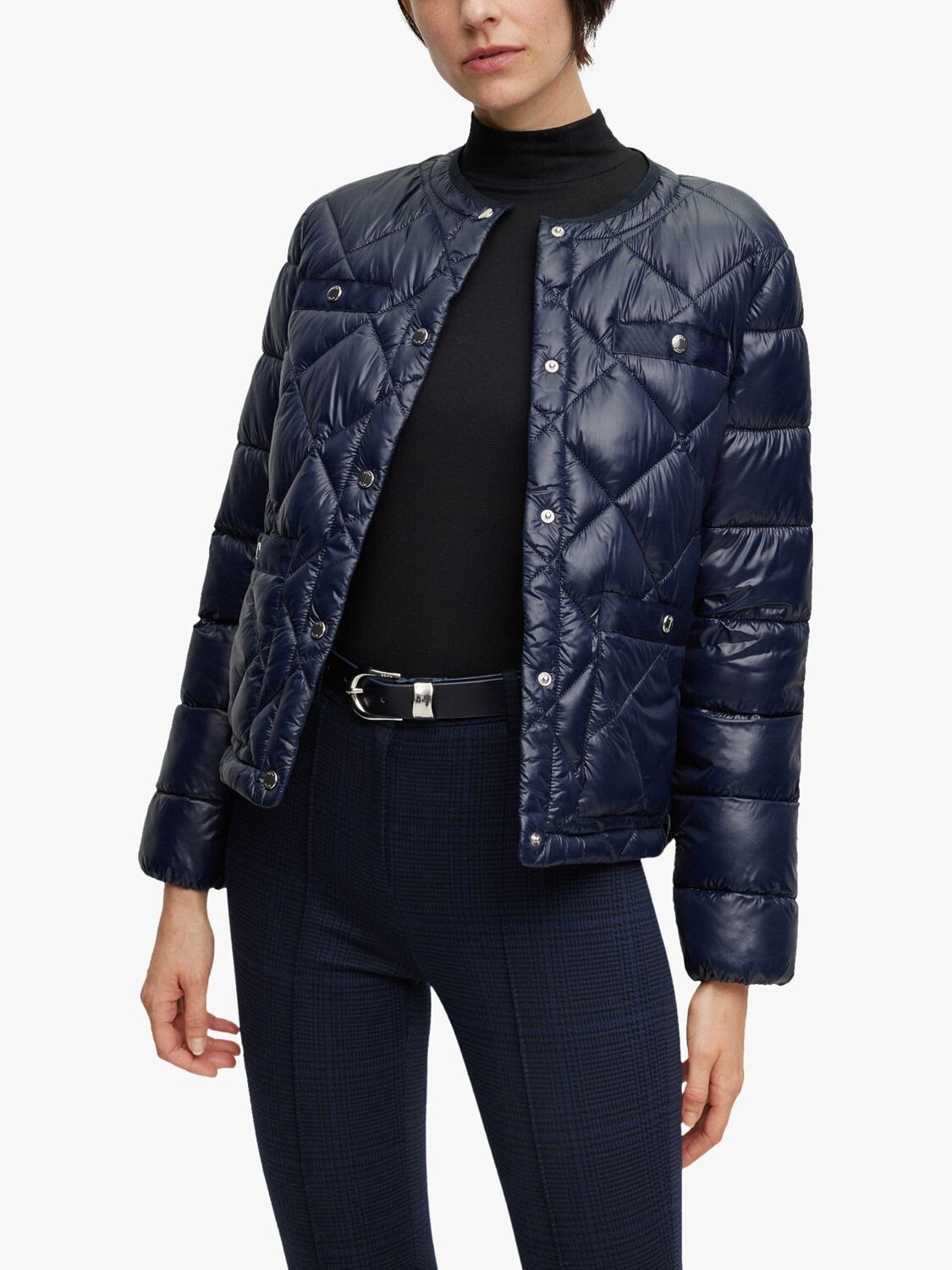 

Стеганая укороченная куртка HUGO BOSS Parex 404, темно-синий