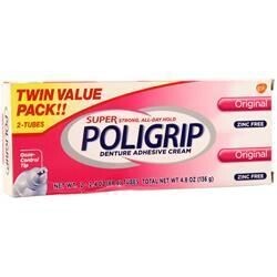 

Poligrip Super Poligrip Клейкий крем для зубных протезов Original 2 упаковки