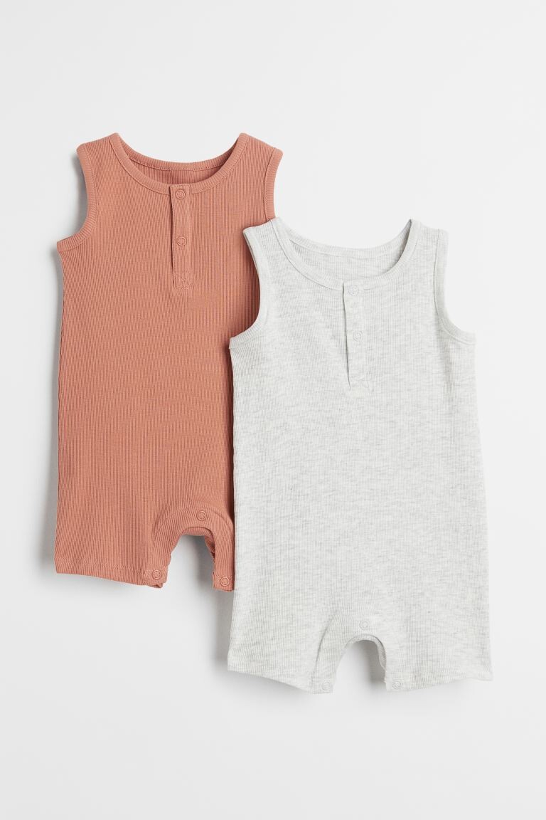

Комплект из 2 хлопковых комбинезонов без рукавов H&M