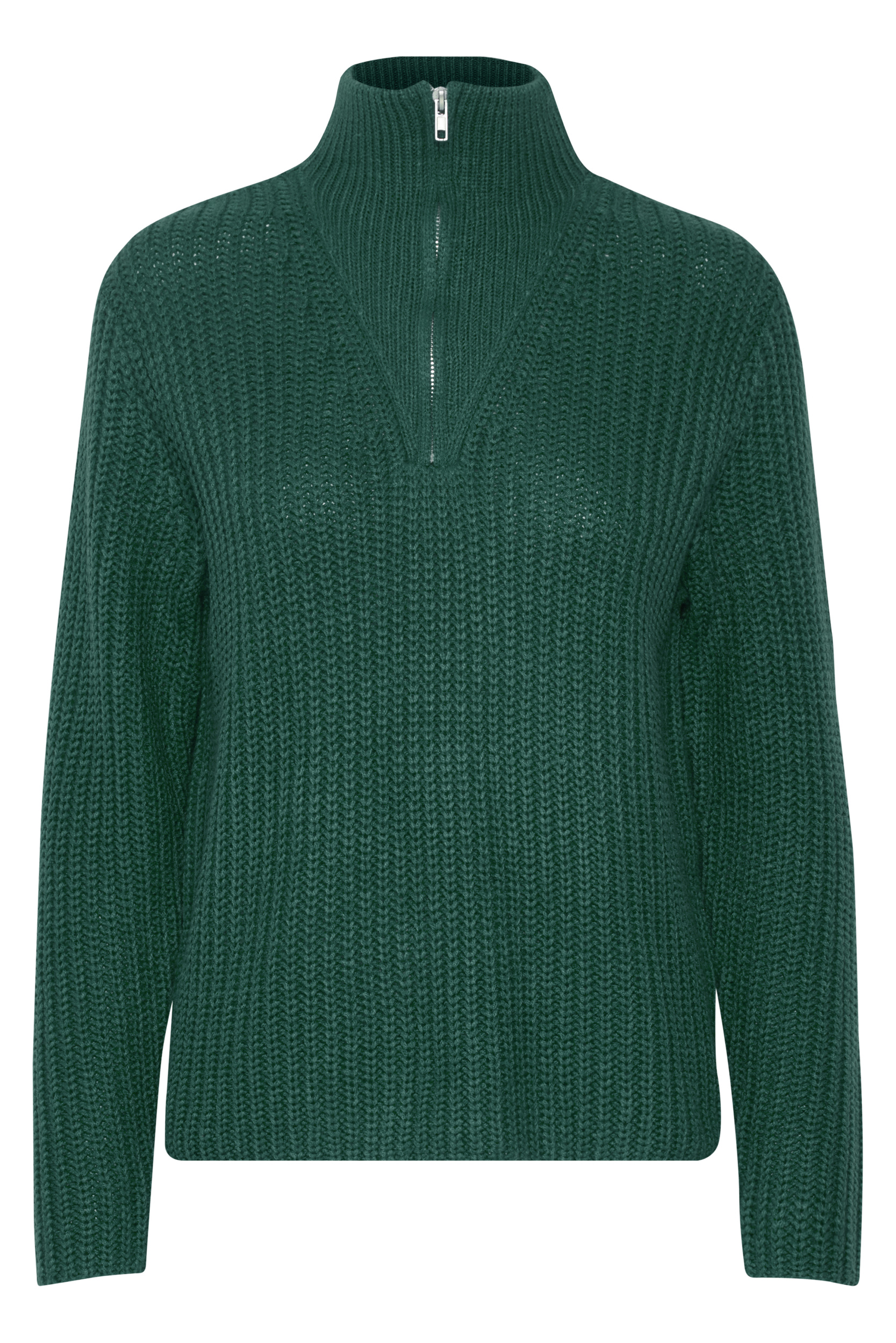цена Свитер b.young Grobstrick Troyer Sweater mit Reißverschluss Kragen, цвет Petrol