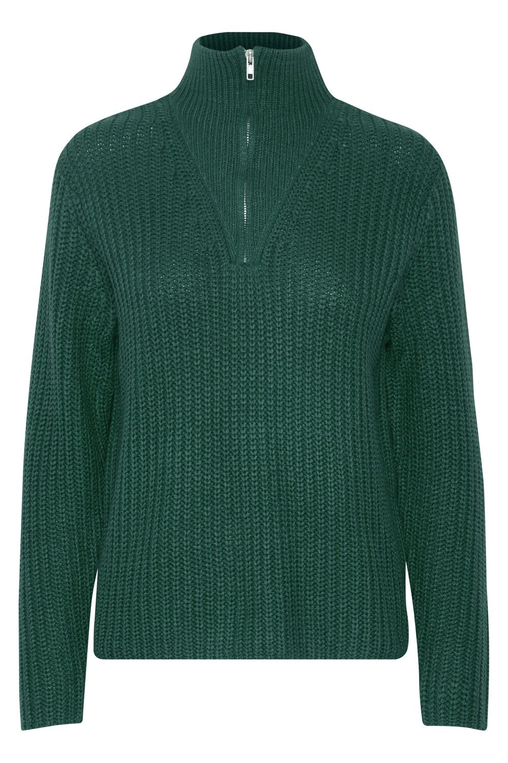 

Свитер b.young Grobstrick Troyer Sweater mit Reißverschluss Kragen, цвет Petrol