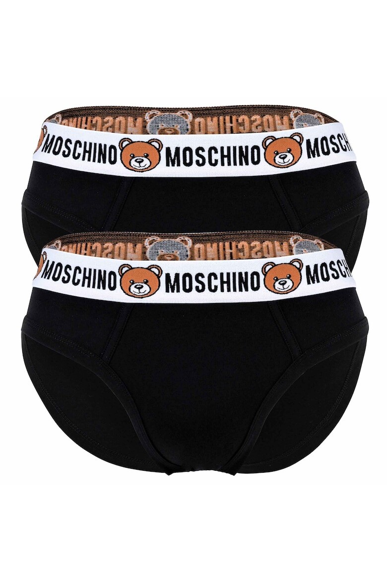 

Хлопковые трусы с логотипом, 2 пары Moschino Underwear, черный