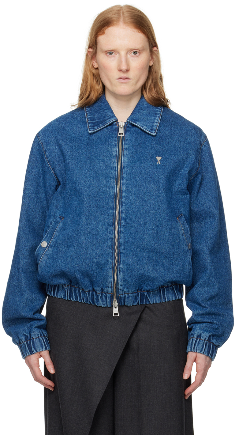Синяя джинсовая куртка Ami de Cœur Ami Paris, цвет Used blue