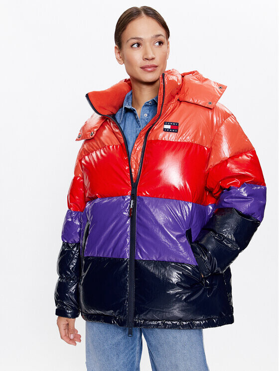 

Пуховик оверсайз Tommy Jeans, мультиколор