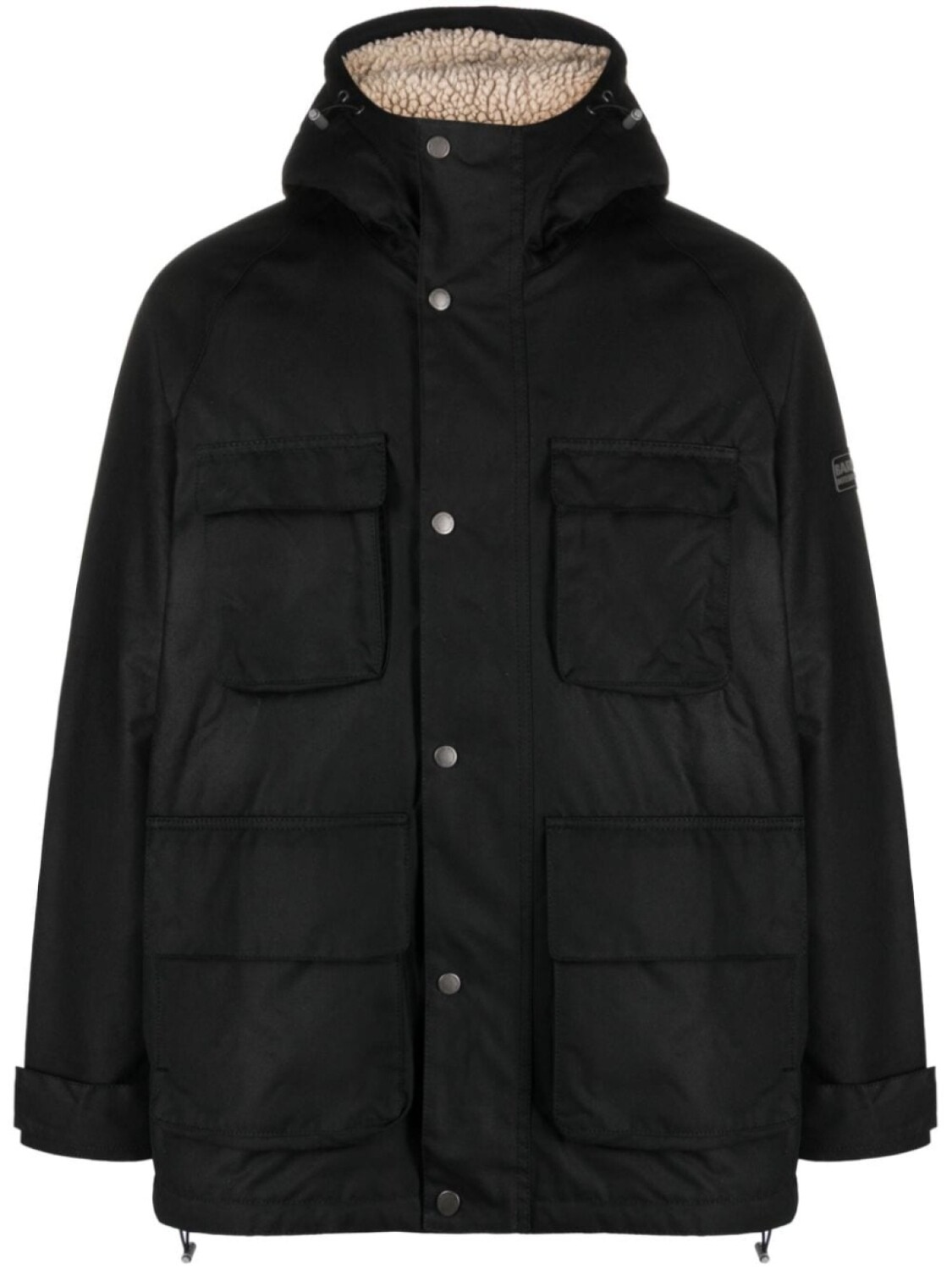

Barbour вощеная куртка Tantallon с капюшоном, черный