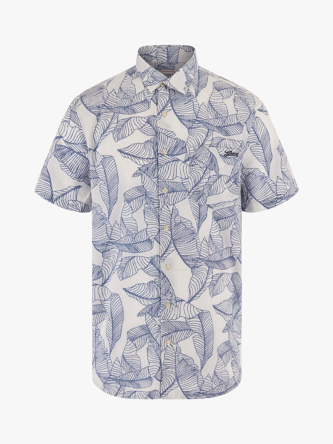 

GUESS Рубашка с коротким рукавом Lupine Stencil Leaf, синяя
