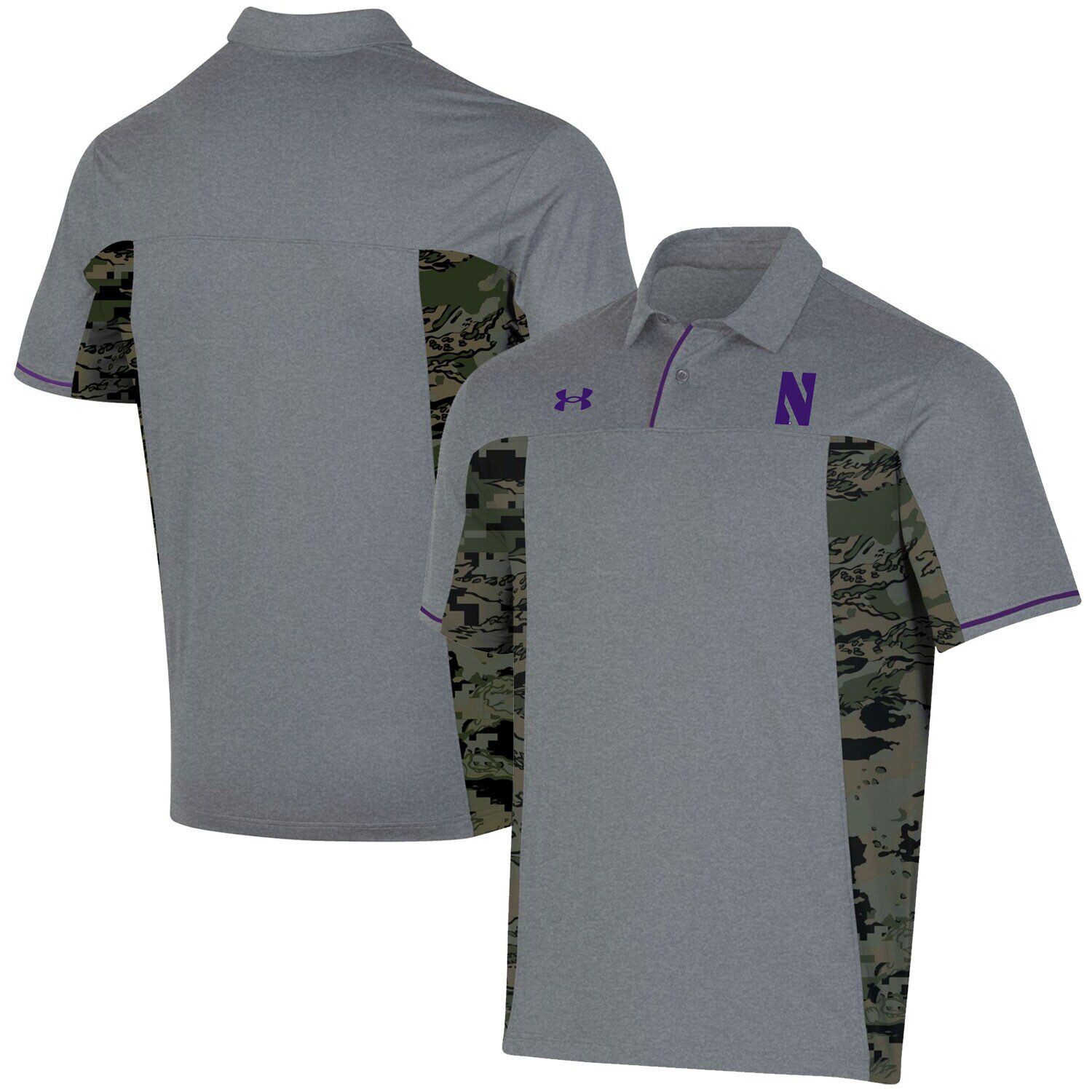

Мужская серая футболка-поло Northwestern Wildcats Freedom Under Armour