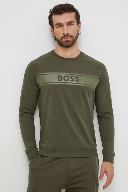 

Хлопковая толстовка для отдыха Boss, зеленый