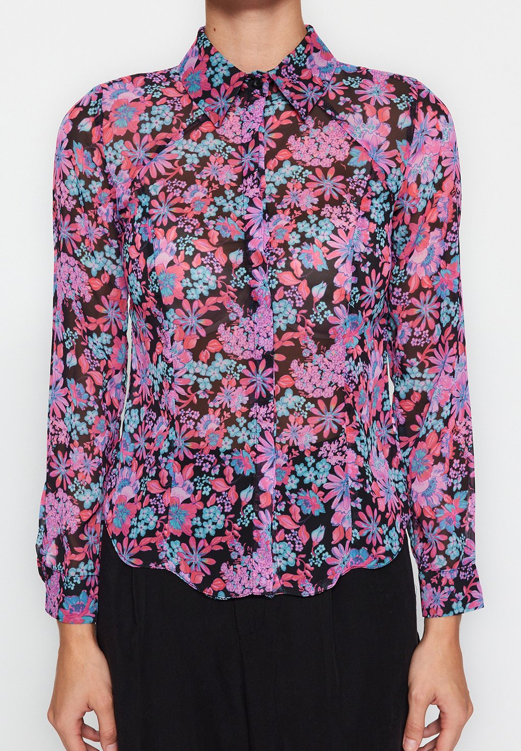 Блузка-рубашка Trendyol, цвет multicolor