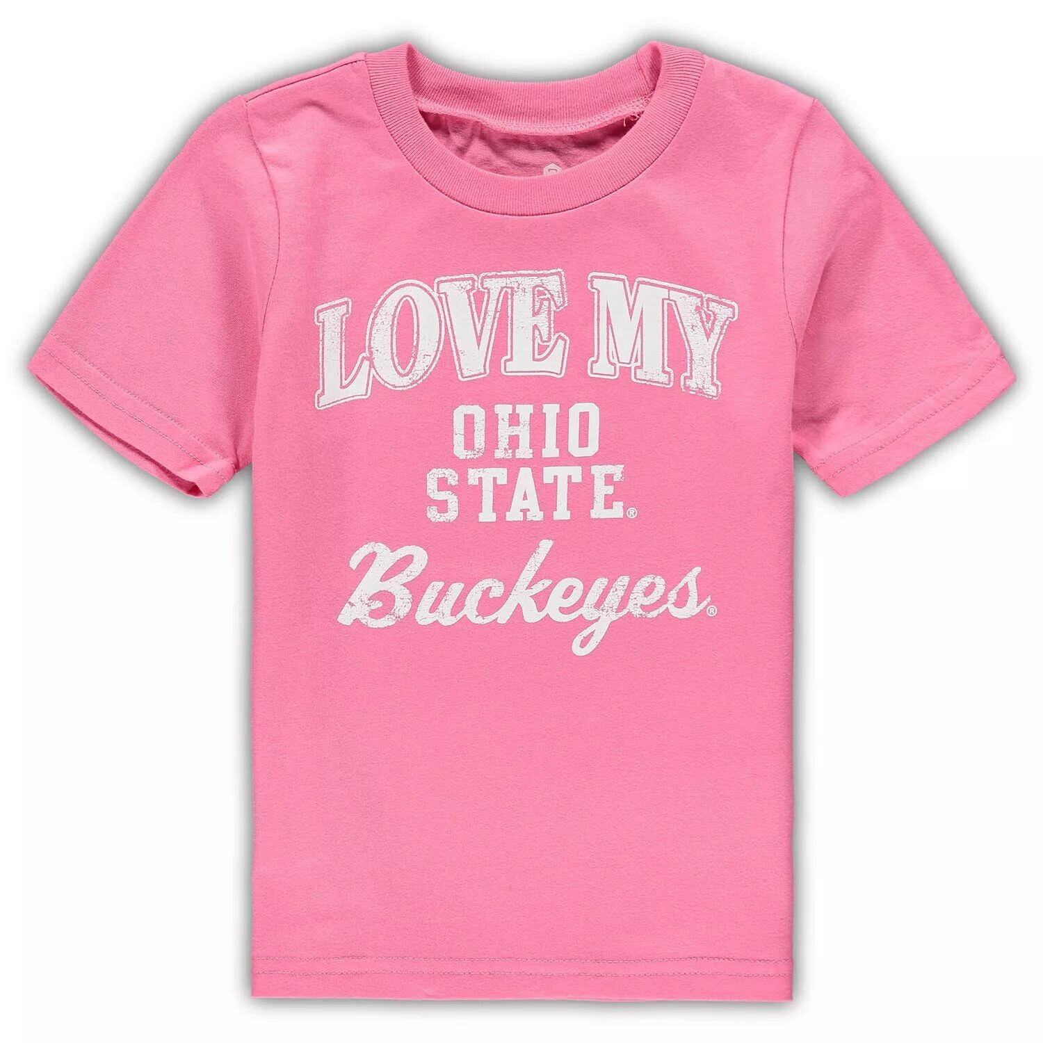 

Розовая футболка штата Огайо для девочек «Buckeyes Love My Team» для девочек Outerstuff, Розовый