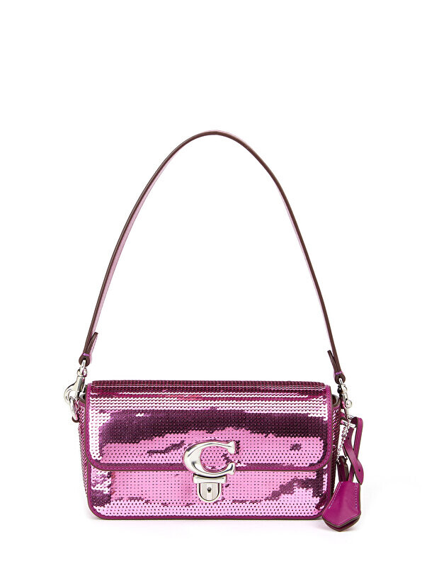

Женская сумка studio baguette fuchsia с пайетками Coach