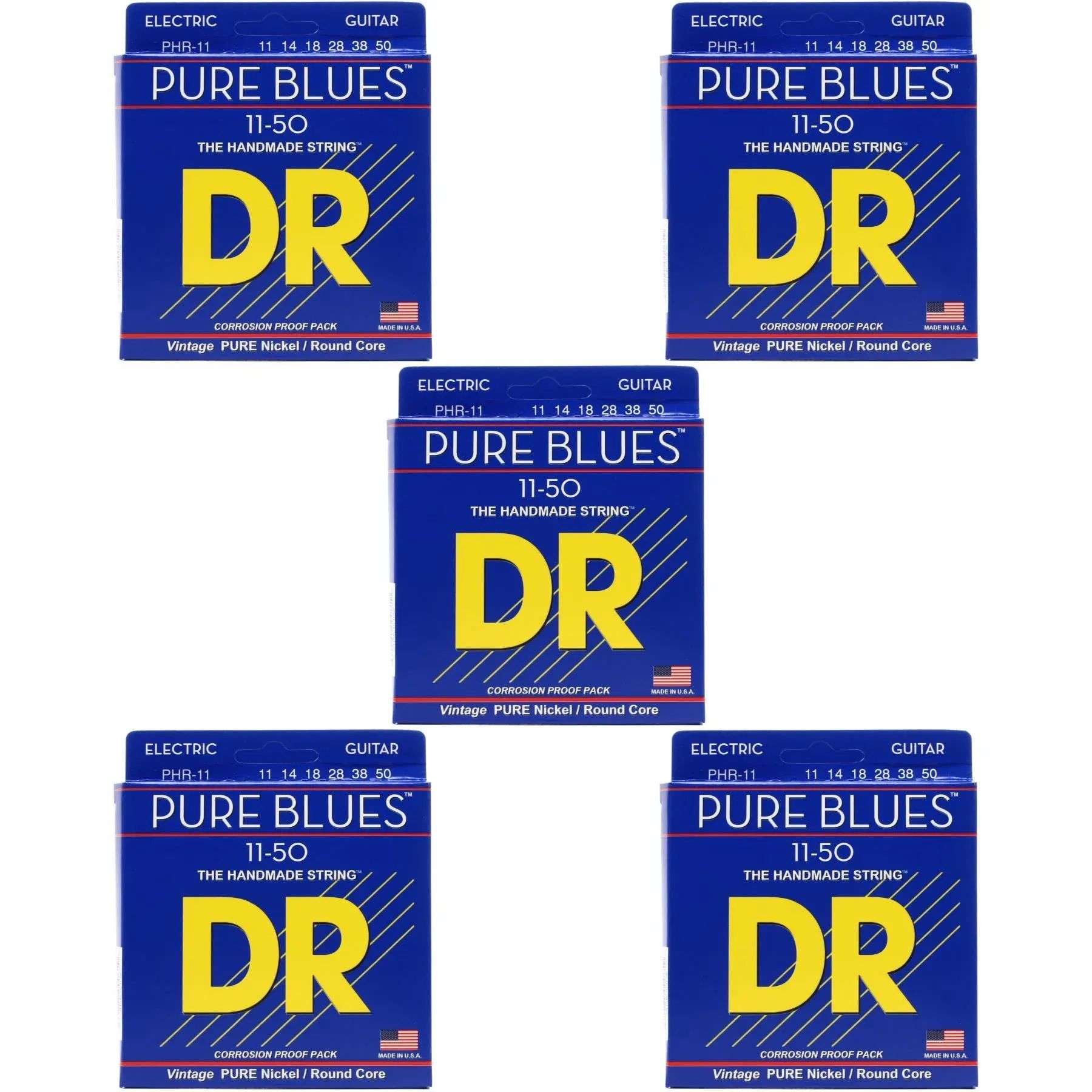 

Струны для электрогитары DR Strings PHR-11 Pure Blues из чистого никеля — .011–.050 Heavy (5 шт.)