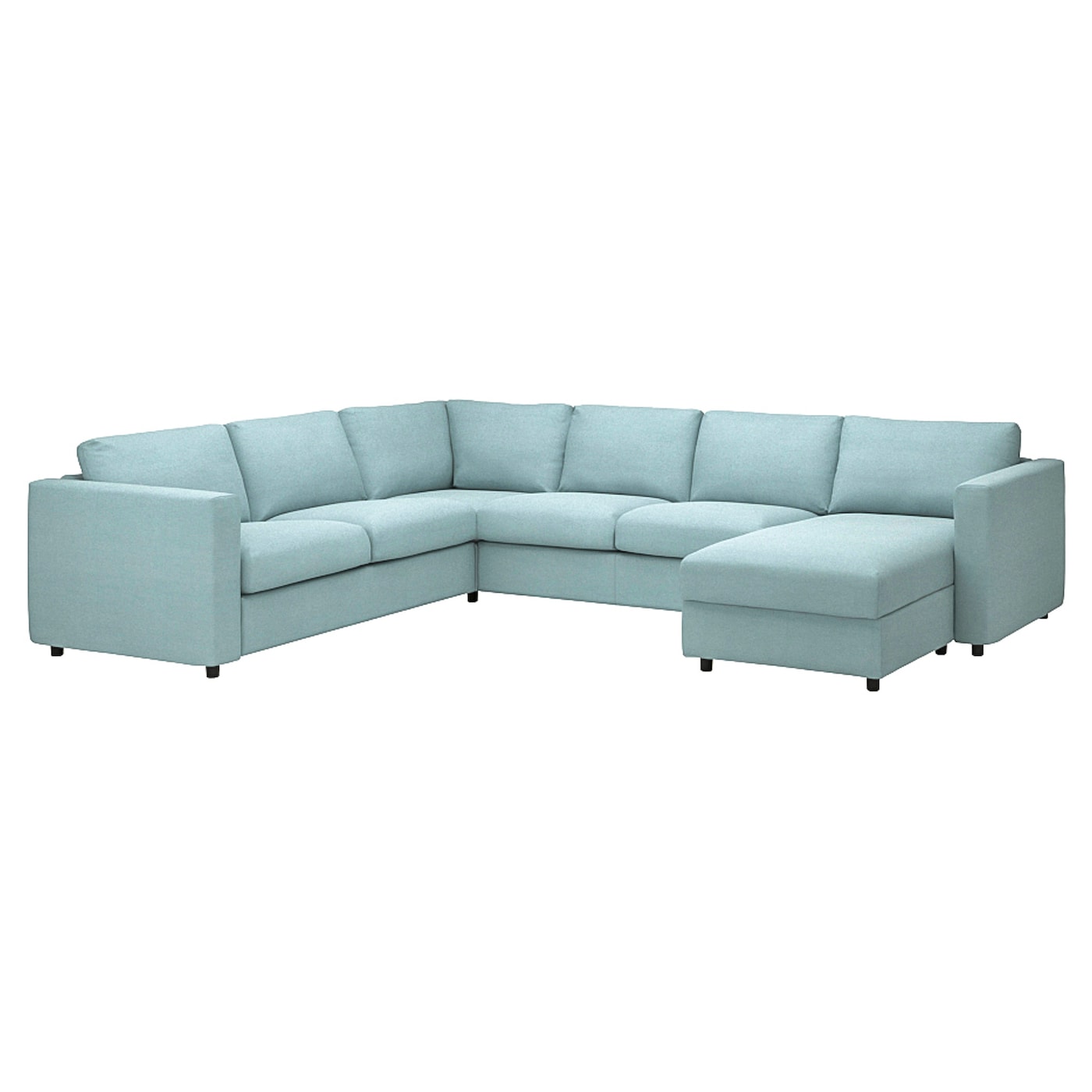 ВИМЛЕ Диван угловой, 5-местный. диван+диван, с диваном/Saxemara светло-синий VIMLE IKEA угловой диван fortune шоколадный