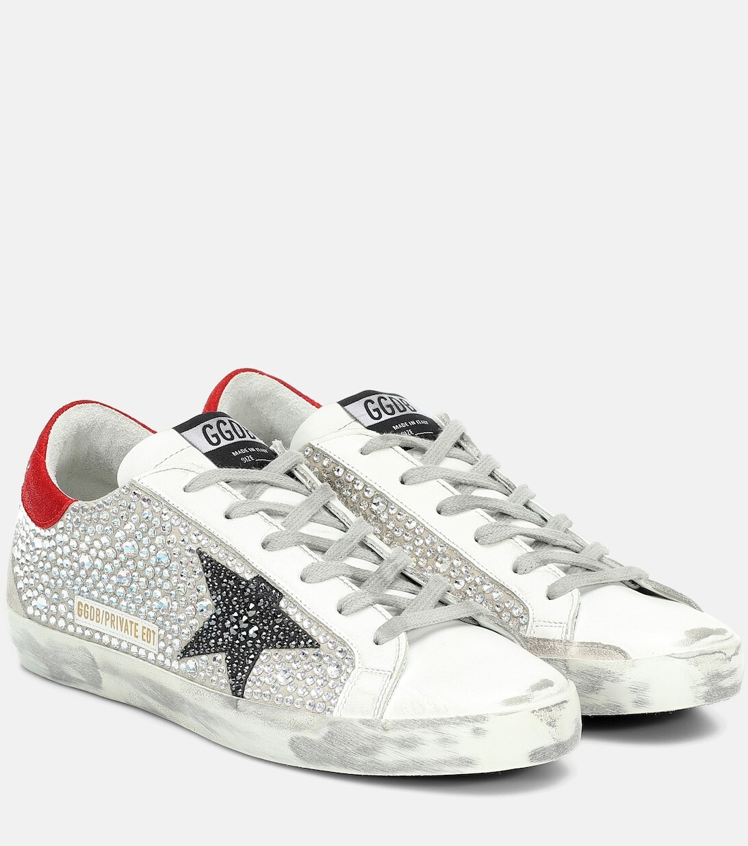 

Кеды Super-Star из кожи с декором Golden Goose, серебряный