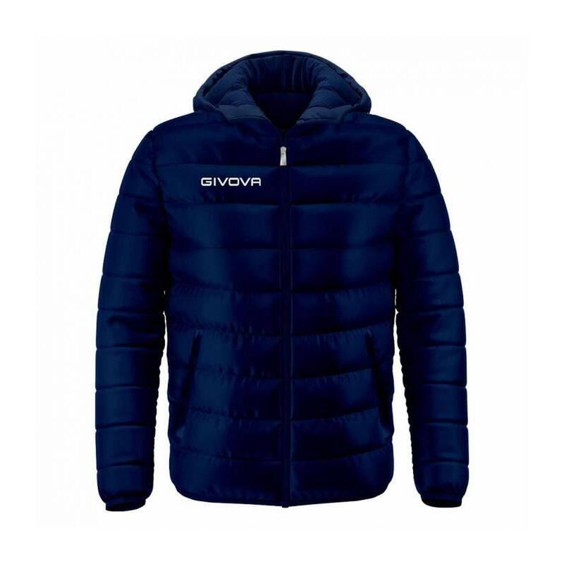 Темно-синяя футбольная утепленная куртка Givova Olanda