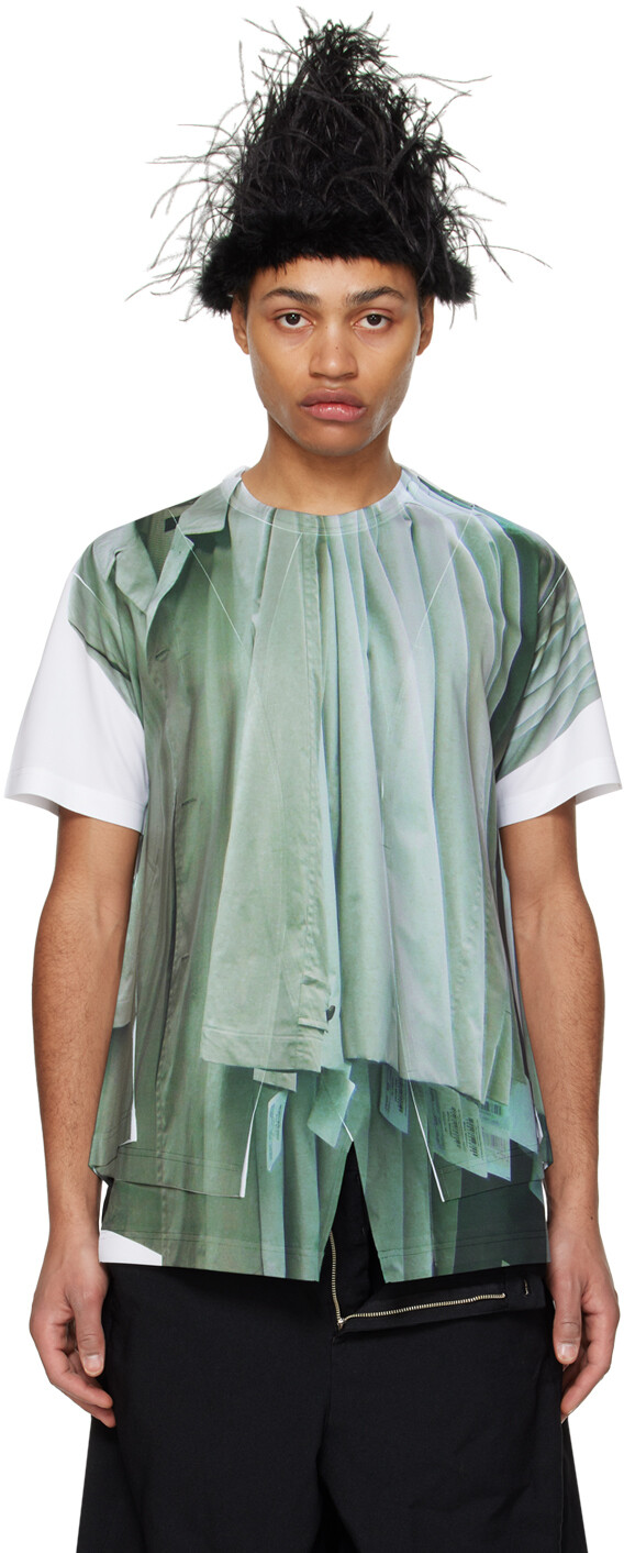 

Белая футболка с принтом Comme Des Garcons, цвет White