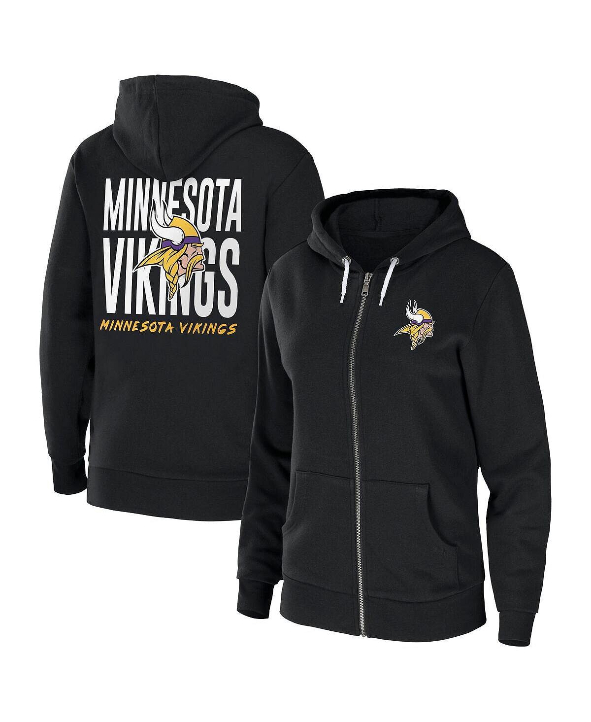 

Женская черная толстовка из губчатого флиса с молнией во всю длину Minnesota Vikings WEAR by Erin Andrews, черный