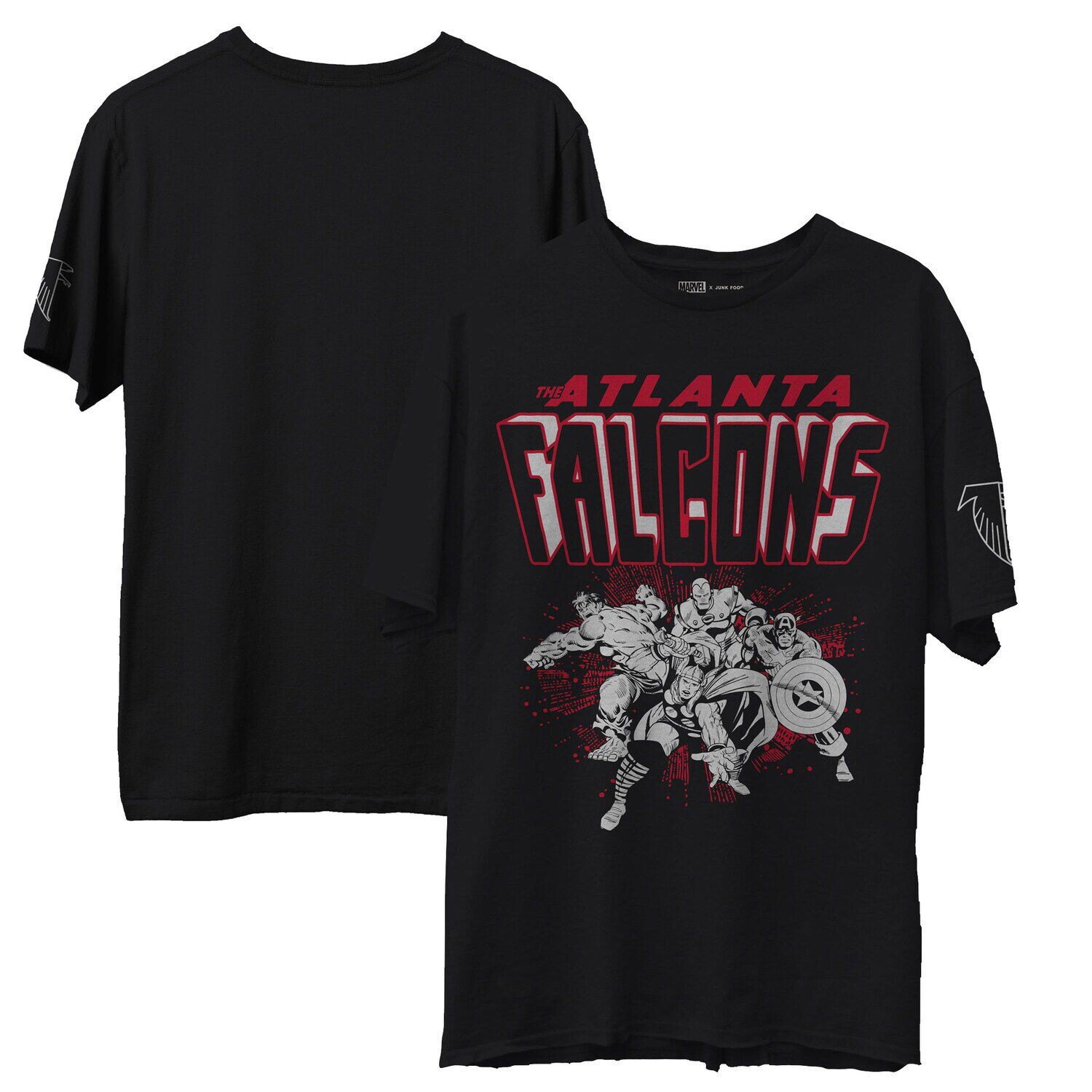 

Черная мужская футболка Junk Food Atlanta Falcons Marvel, Черный