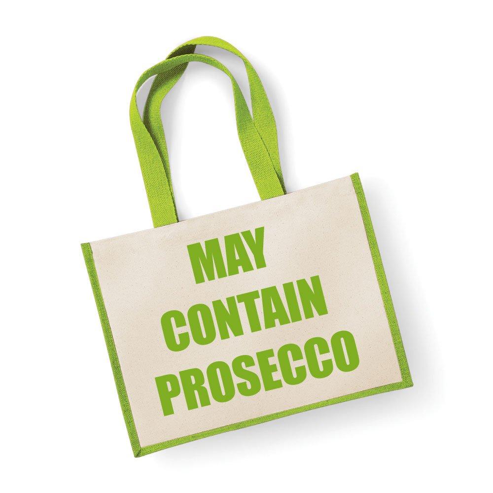 Большая зеленая джутовая сумка может содержать просекко 60 SECOND MAKEOVER, зеленый
