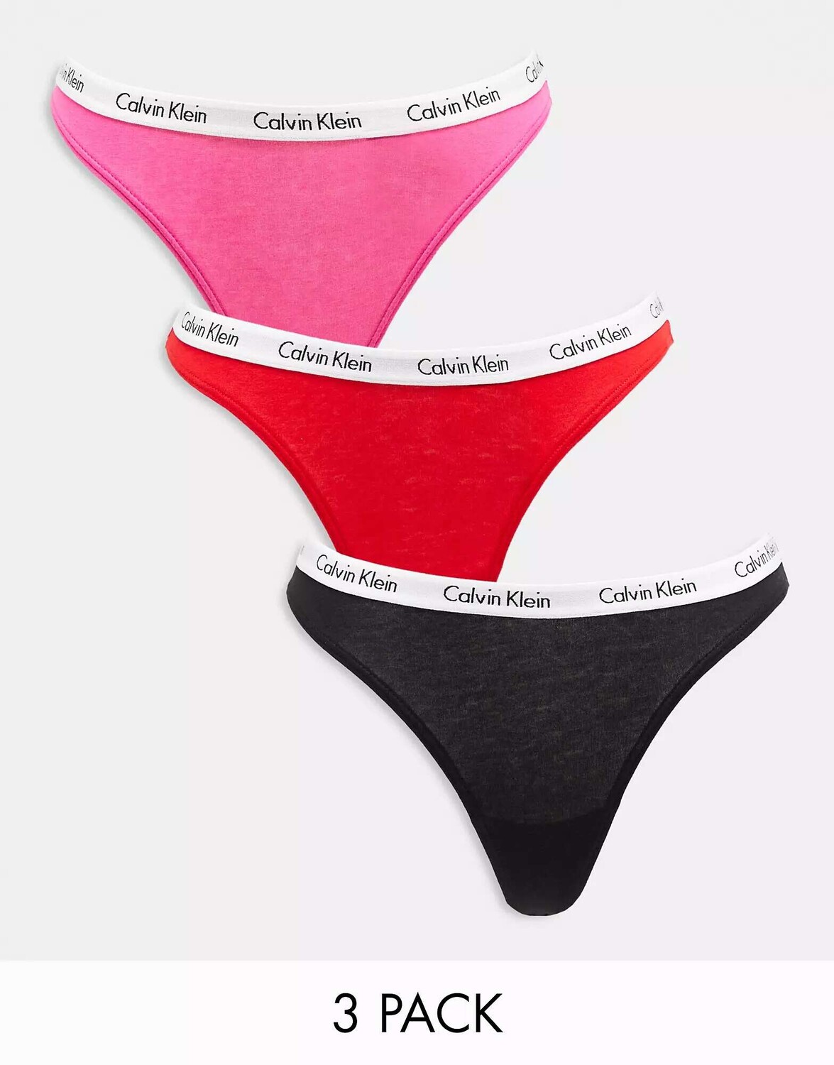 

Комплект разноцветных стрингов с завышенной талией Calvin Klein (3 шт.)