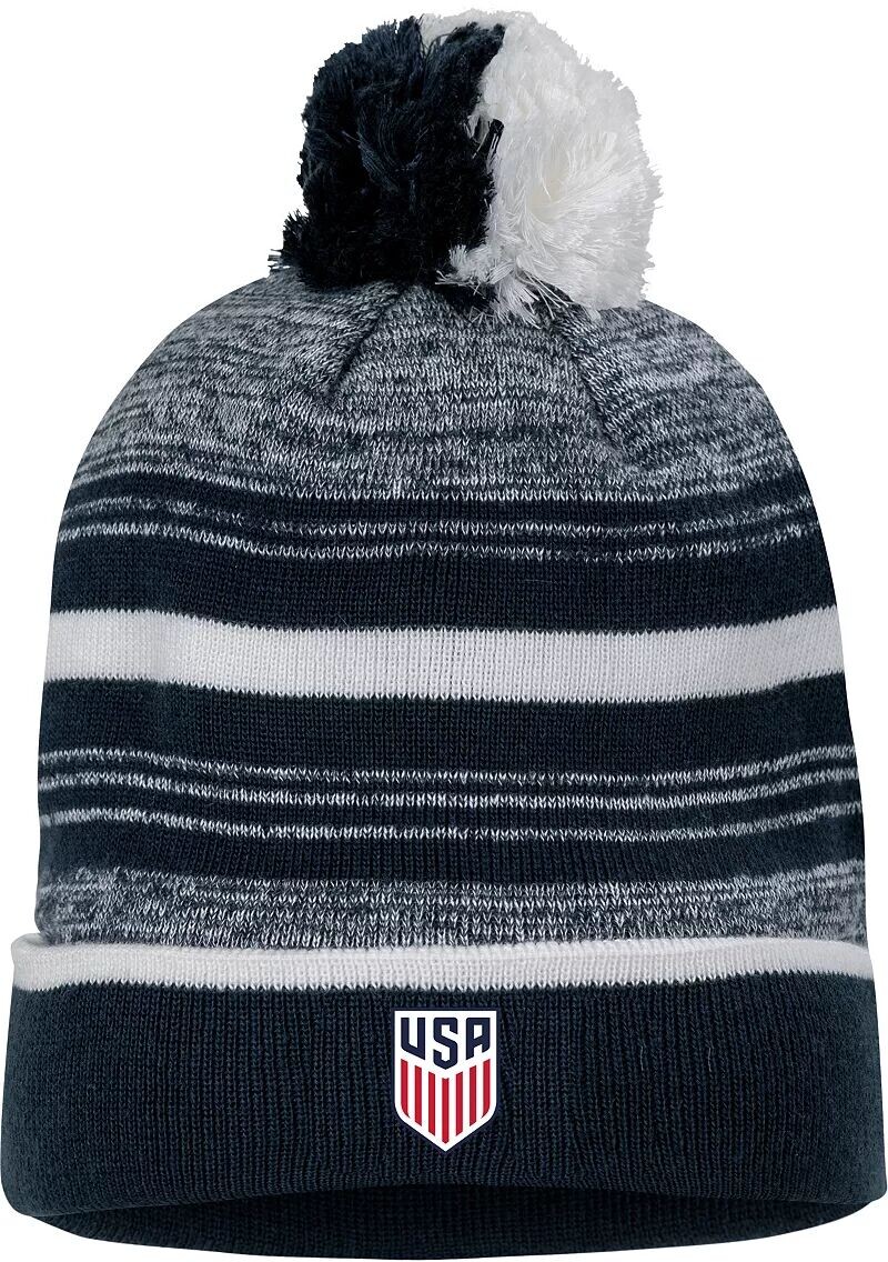 

Темно-синяя вязаная шапка с помпоном Nike USMNT Stripe