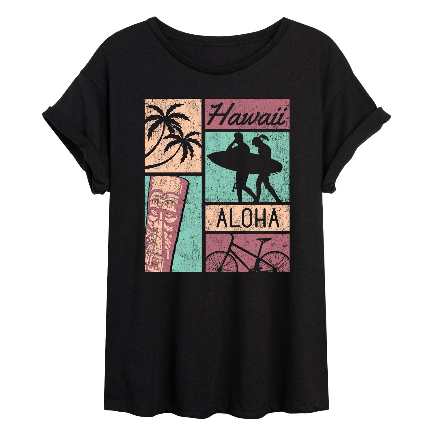 Детская футболка большого размера с рисунком Hawaii Aloha в стиле ретро Licensed Character японское аниме крутой женский свитшот в стиле ретро с забавным мультяшным графическим рисунком харадзюку большого размера пуловер унисек