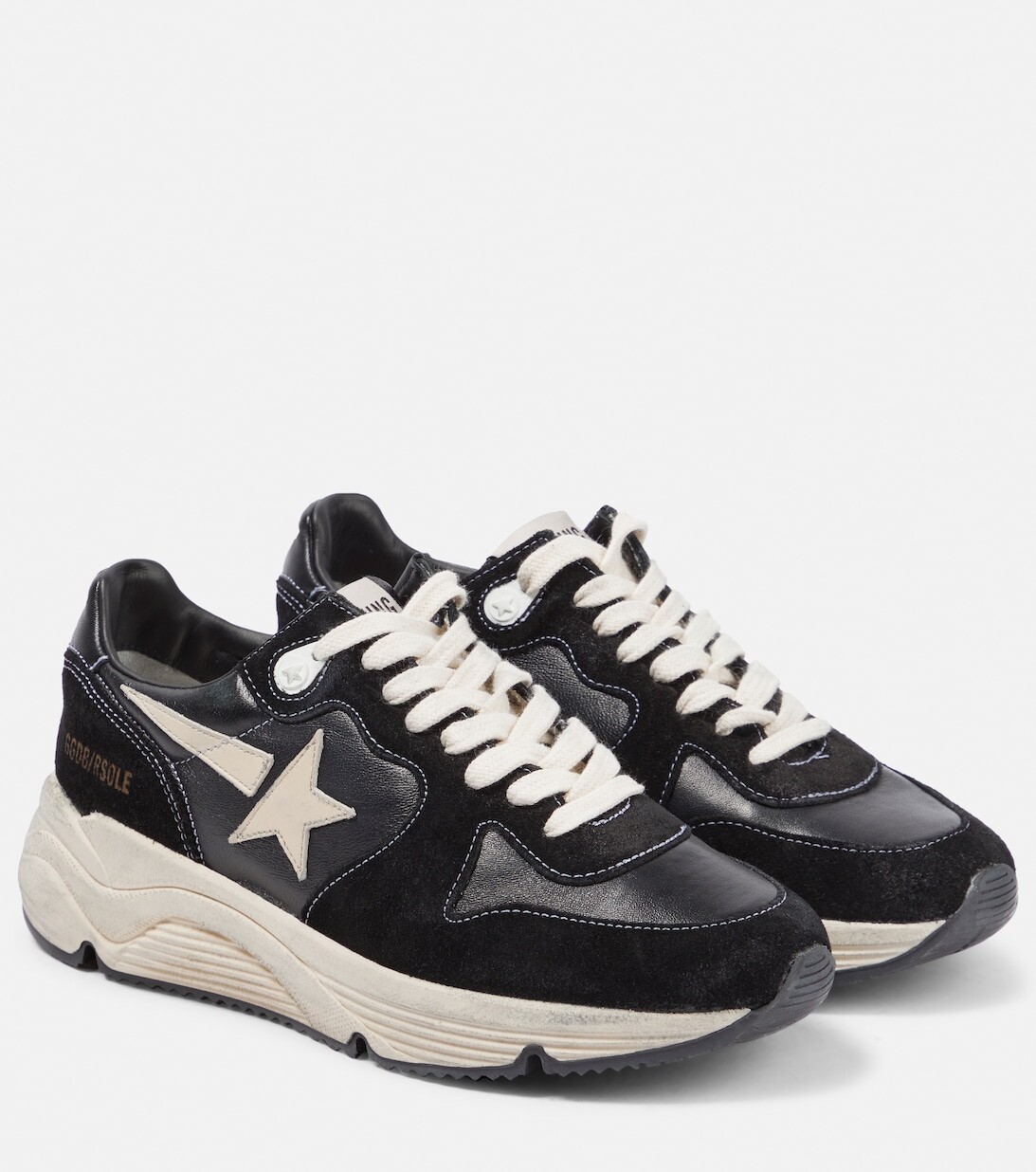 

Кроссовки Running Sole из замши и кожи Golden Goose, черный