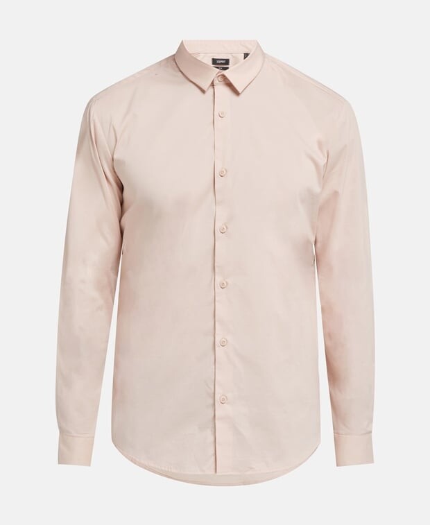 

Рубашка с длинными рукавами – облегающий крой Esprit Collection, мягкий бежевый