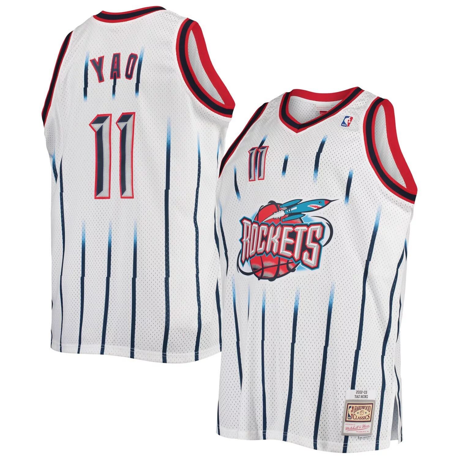 

Мужская белая майка Mitchell & Ness Yao Ming Houston Rockets Big & Tall Hardwood Classics Swingman, Белый