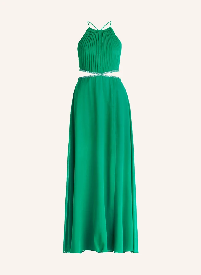 Вечернее платье с пайетками и драгоценными камнями Vm Vera Mont, зеленый