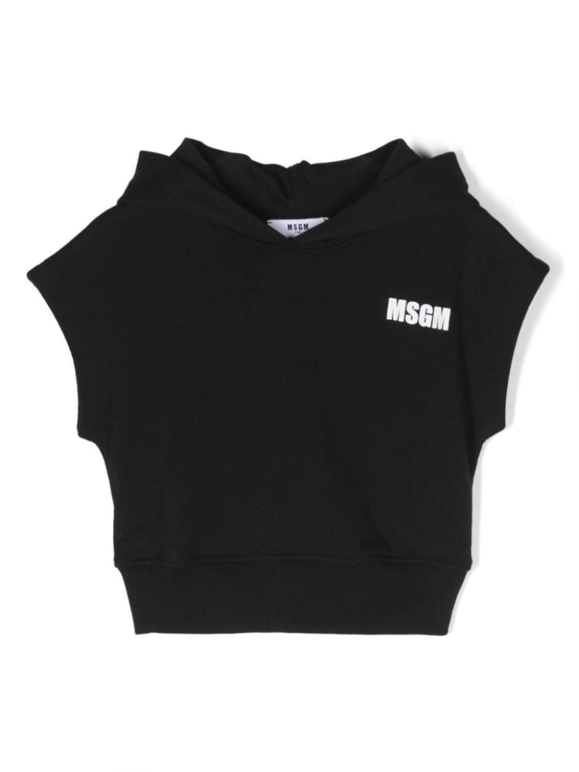 

MSGM Kids худи с короткими рукавами и логотипом, черный