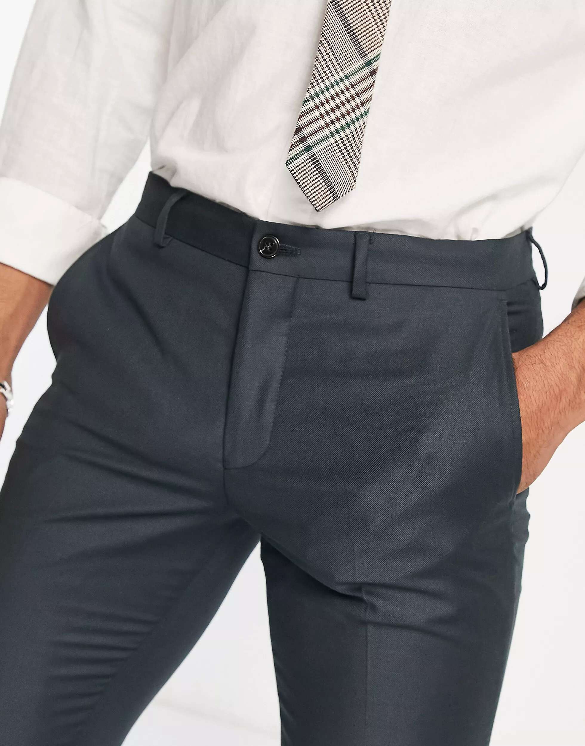 Бирюзовые костюмные брюки узкого кроя Jack & Jones Premium