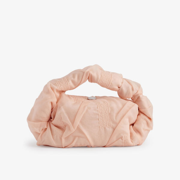

Квадратная сумка с мятой тюлевой ручкой сверху Issey Miyake, бежевый