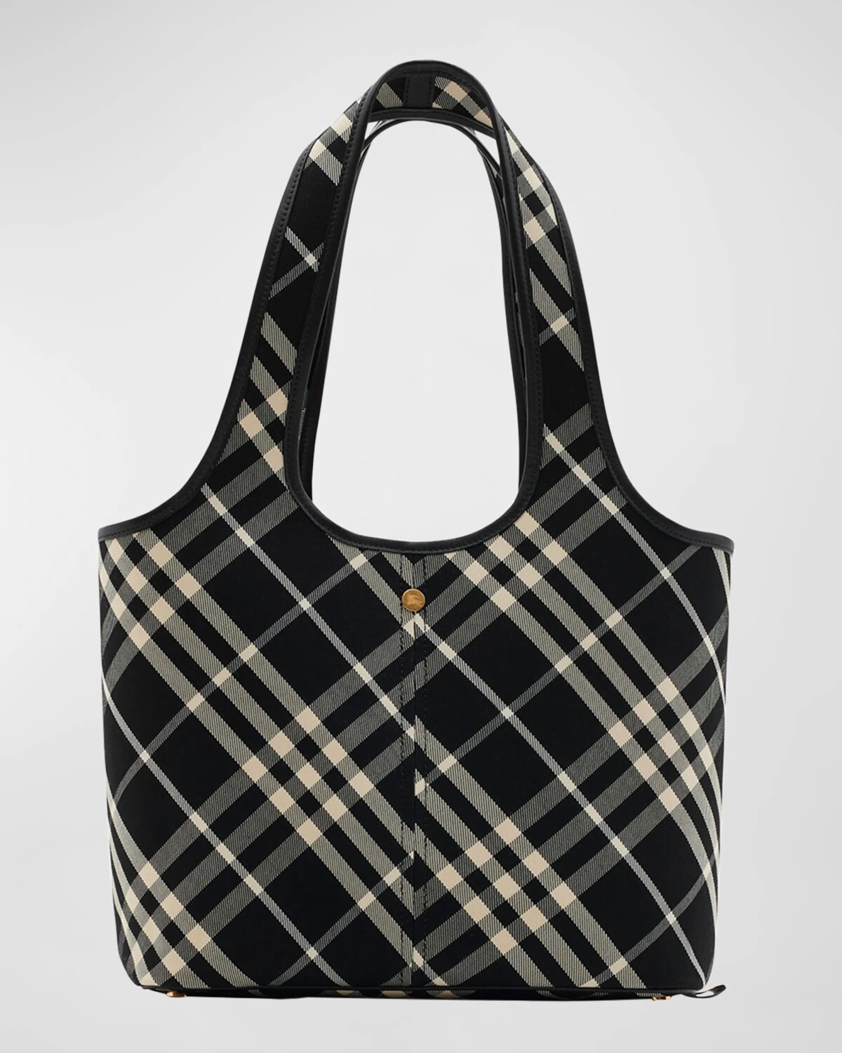 

Маленькая большая сумка из парусины в клетку Burberry, цвет Blackcalico