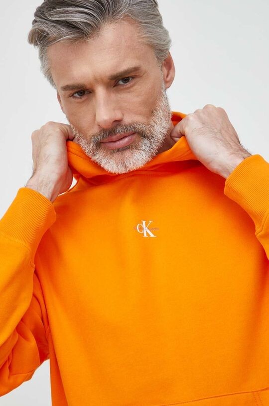 

Хлопковая толстовка Calvin Klein Jeans, оранжевый