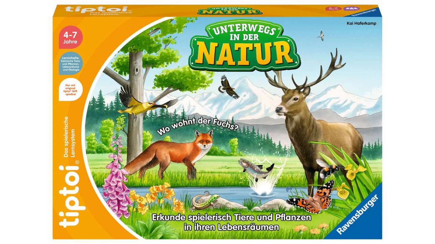 Ravensburger Tiptoi Игра на природе откройте для себя местную природу и животных развивающая игра монтессори для детей 3 лет и старше